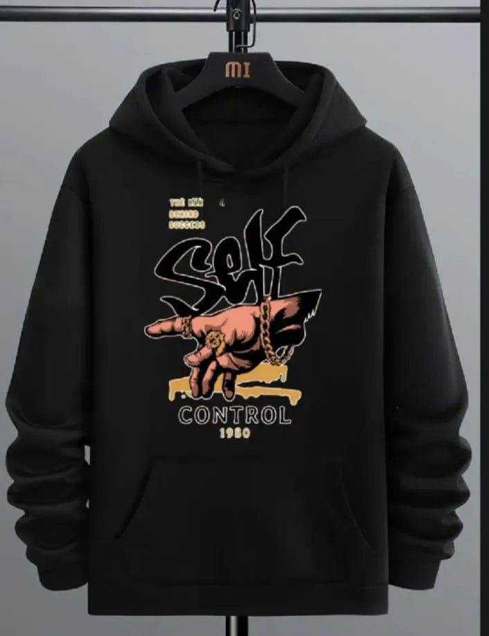 1 fleece printed hoodie