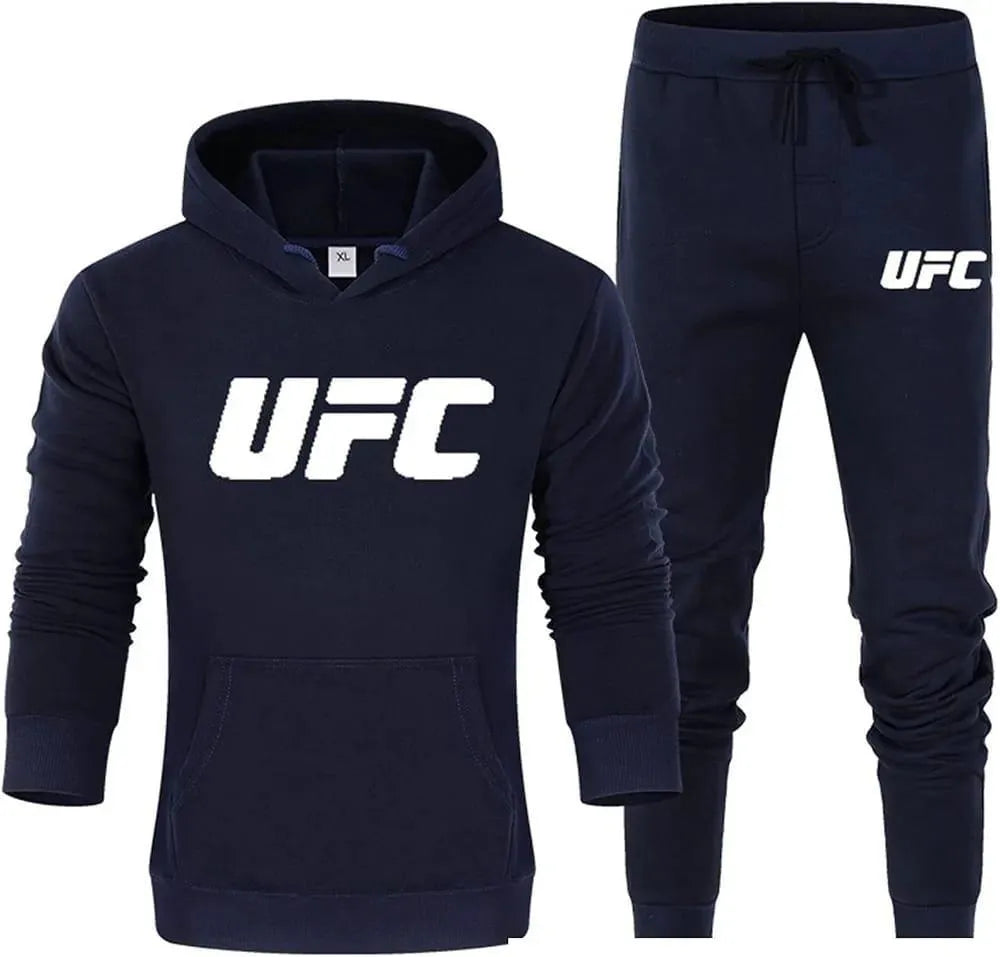 2 Pcs Men's Fleece Printed Track Suit